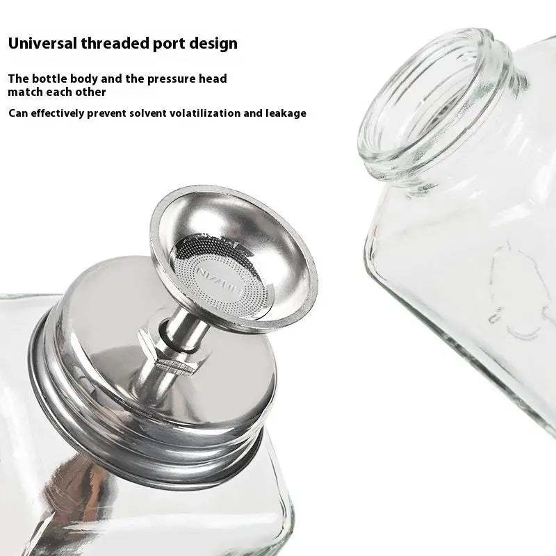 Nail Storage Refillable Glass Bottles Empty Liquid Press Pump Dispenser Nail Art Polish Remover Cleaner Makeup Manicure Tools