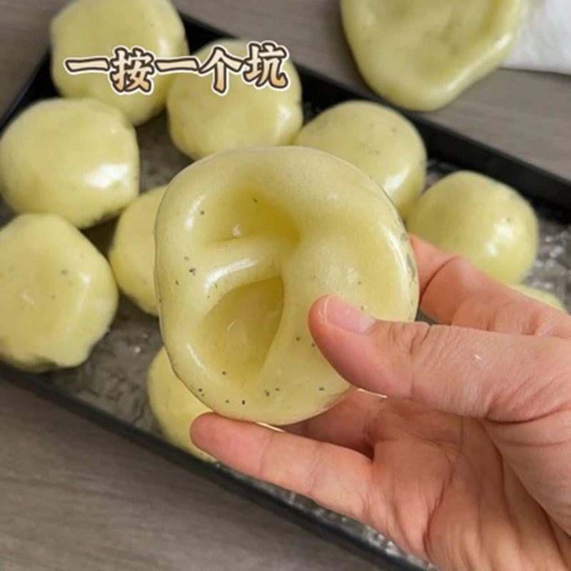 Squishy Realistic Mashed Potato Stress Relief Ball Textured Crinkle Sound Stress Relief Squeeze Toys Sensory Fidget Toys Adults