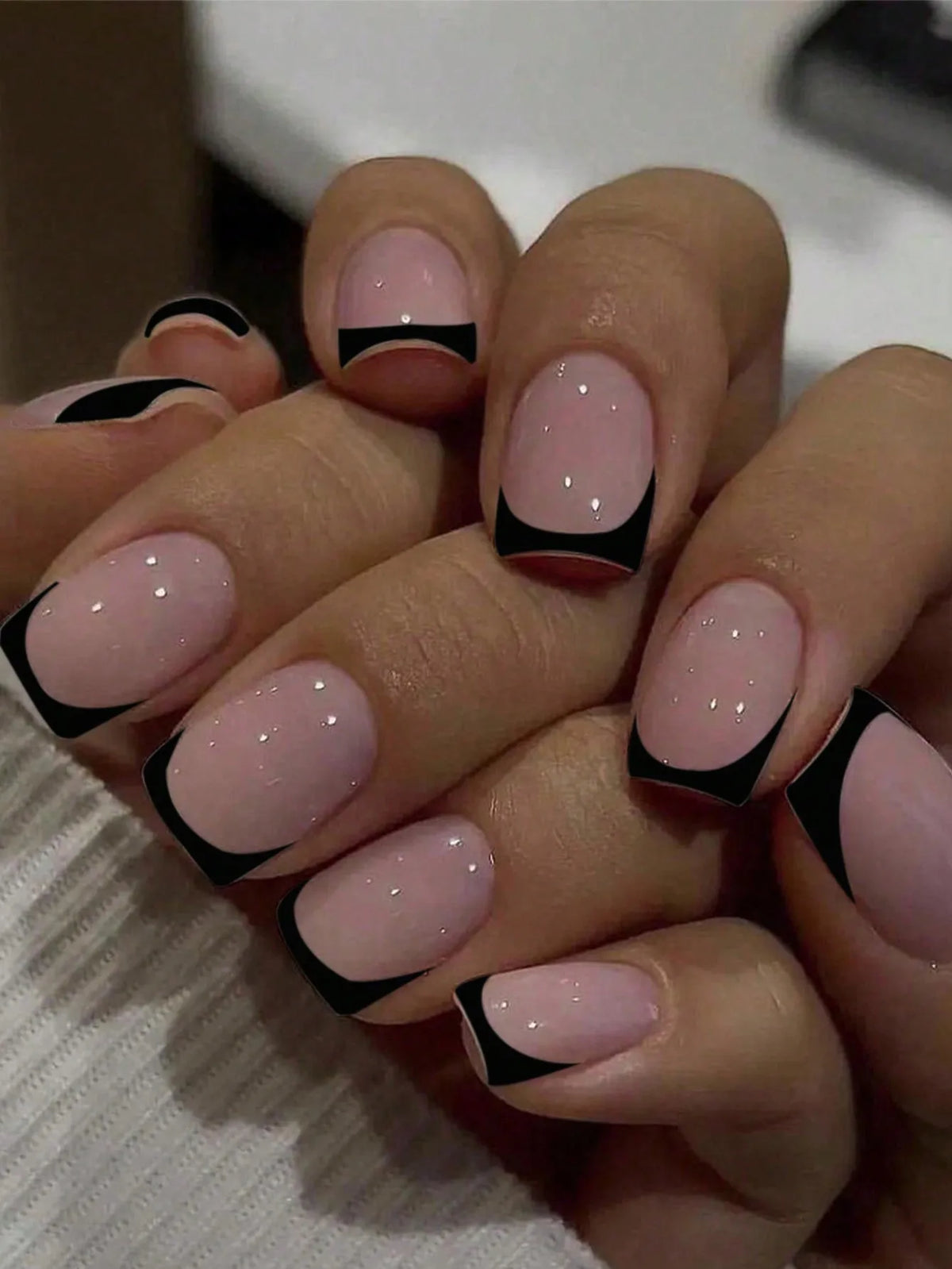 ARTAUG 24PCS Press On Nails Medium White Square Press On Nails Sweet Press On Nails Korean Press On Nails