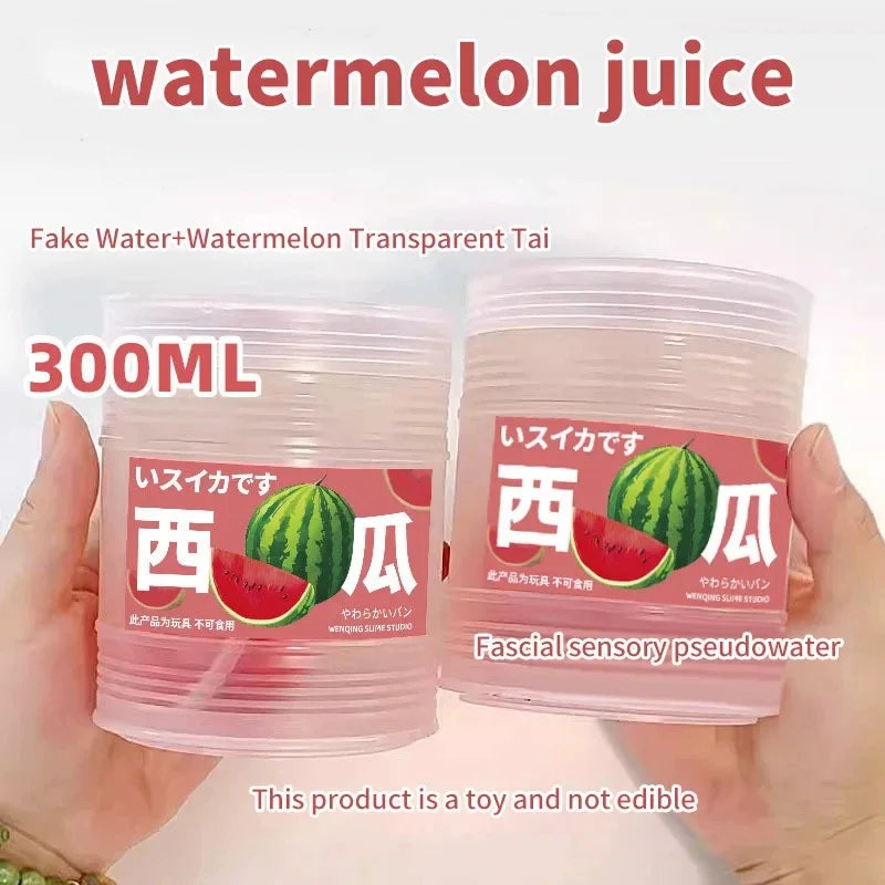 Slime 300ml Fruit Juice Scented Clear Water Slime Crystal Mud Jelly Decompression Kneading Soft Relaxed Pinch Relieve Pressure
