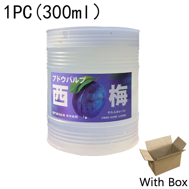 Slime 300ml Fruit Juice Scented Clear Water Slime Crystal Mud Jelly Decompression Kneading Soft Relaxed Pinch Relieve Pressure