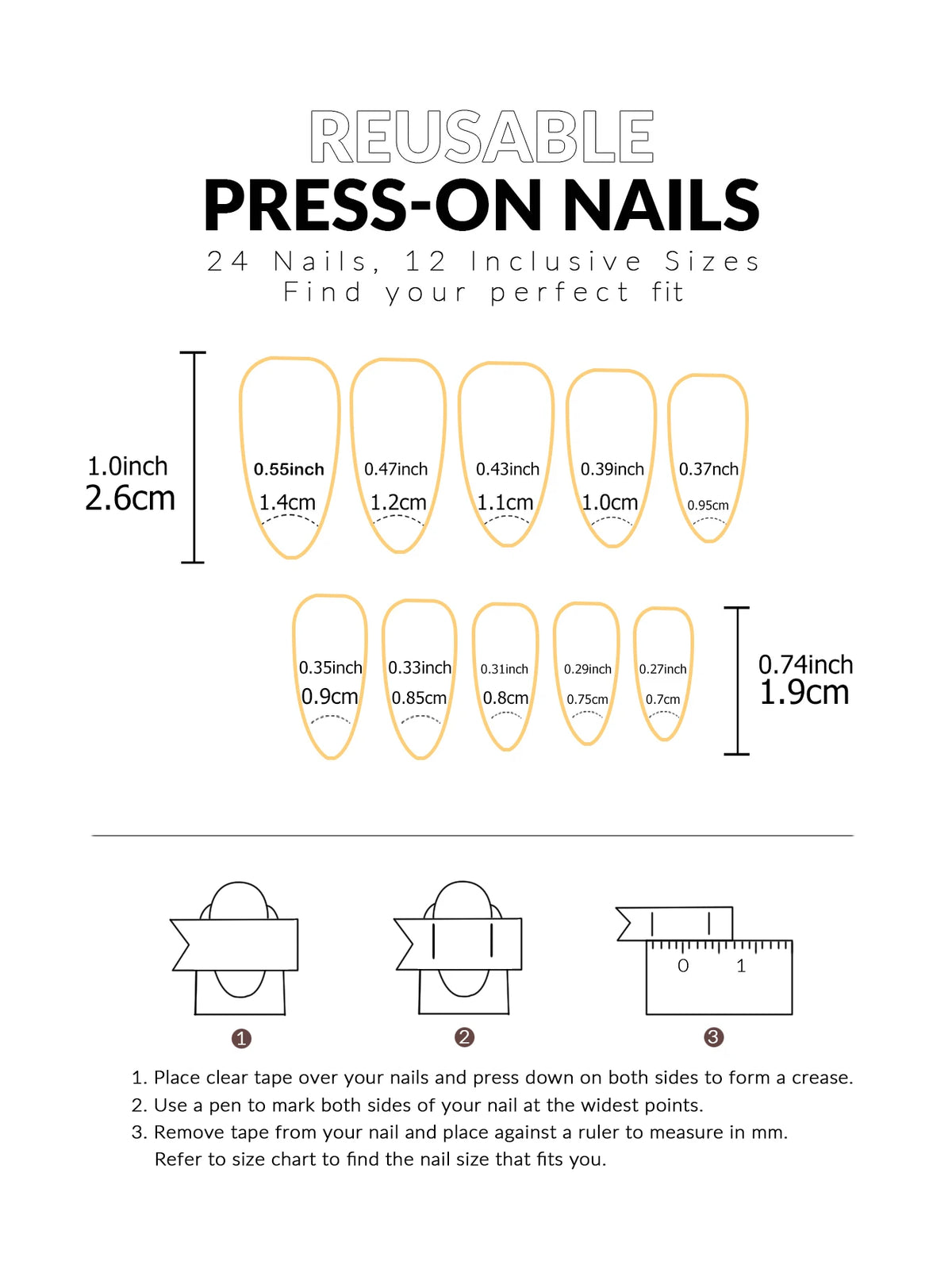 ARTAUG 24PCS Press On Nails Medium White Square Press On Nails Sweet Press On Nails Korean Press On Nails