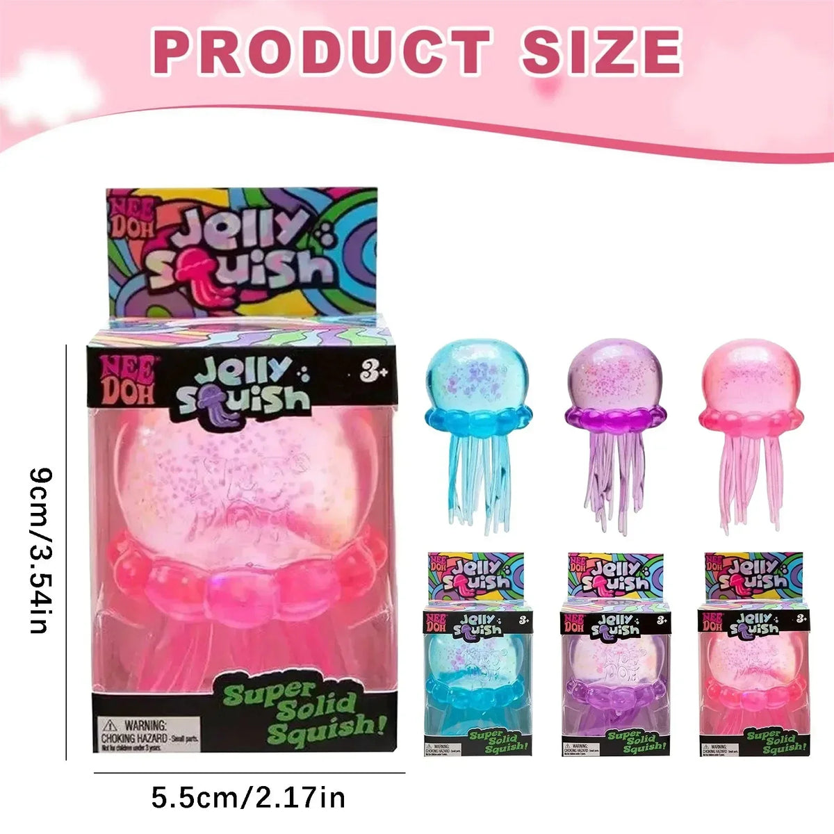 Squishies Nee Doh Jellyfish  Squish Toy Fidget Toy, Water Sensory Soft Jelly Squeeze Stress Relief Fidget Toy Squeeze Blind Box