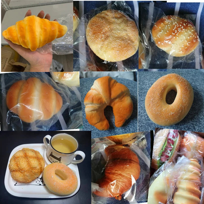 Squishy Food Creative Simulation Bread Toast Donuts Slow Rising Squeeze Stress Relief Toys Spoof Tease People Desktop Decoration