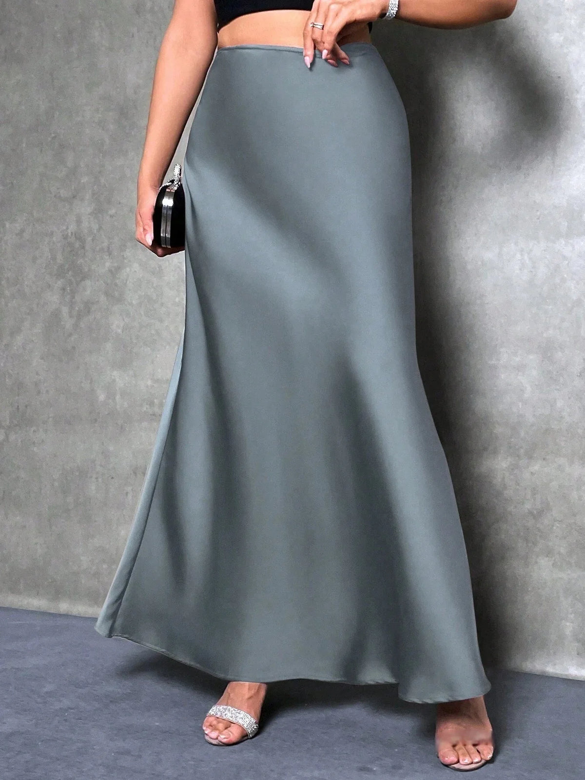 Satin Skirt Woman High Waist Elegant Long Skirts For Women Fashion Summer Midi Office Lady Pencil Cocktail Party Wedding Skirt