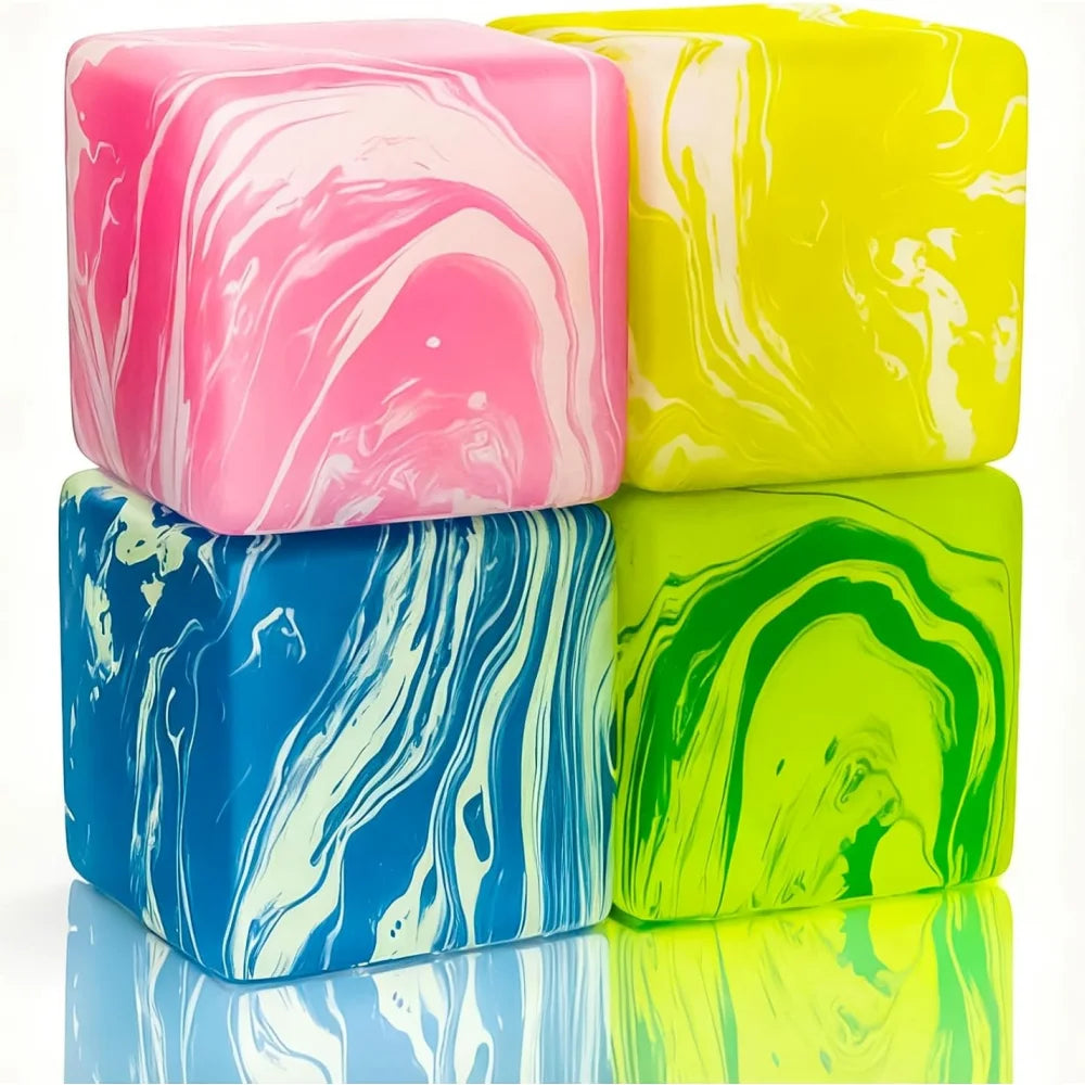 Stress Cube Swirl Sensory Fidget Toys for Anxiety Stress Relief, Slow Rising Squeeze Toys Ice Cube Stress Balls for Adults Kids