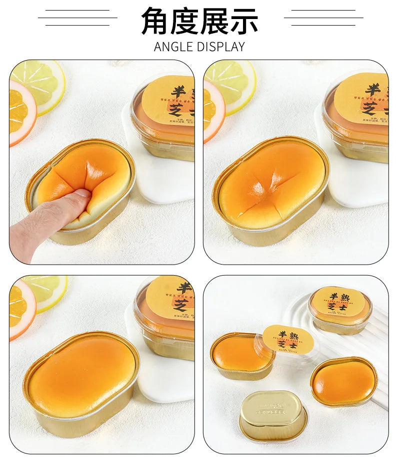 1/2pcs Squishy Cheese Bread Squeeze Toy Stress Relief Slow Rising Sensory Fidget Toys for Anxiety ADHD Autism for Kids Adults