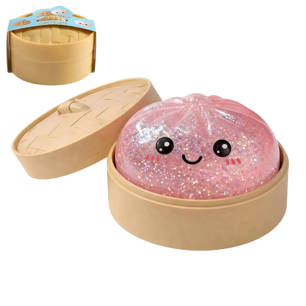 Giant Dumpling Squishy Bun – Glitter Squeeze Toy