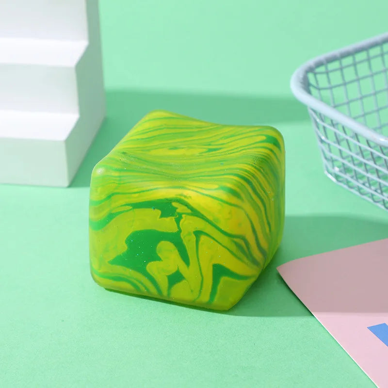 Stress Cube Swirl Sensory Fidget Toys for Anxiety Stress Relief, Slow Rising Squeeze Toys Ice Cube Stress Balls for Adults Kids