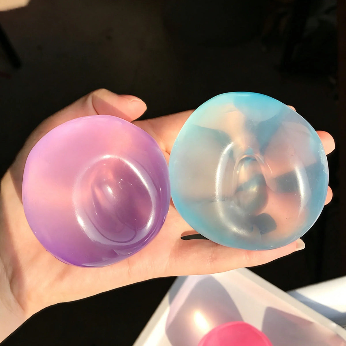 Blue Maltose Squishy Toys Anti Stress Sensory Fidgets Toy Soft Simulated Transparent Blue Maltose Slow-rebound Decompression Toy